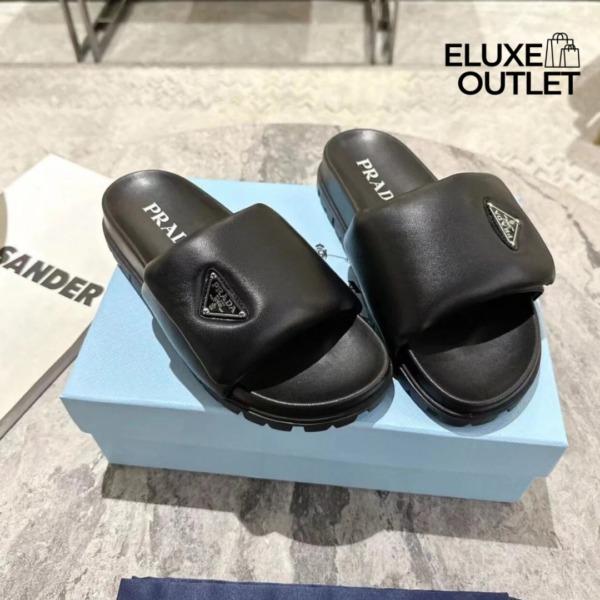 Quilted Sandals Schwarz