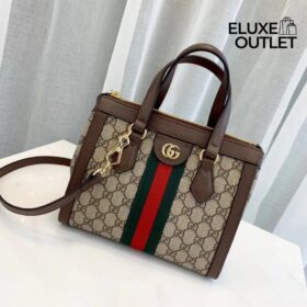 Ophidia GG Supreme Medium Tote Dark Coffee 24 cm