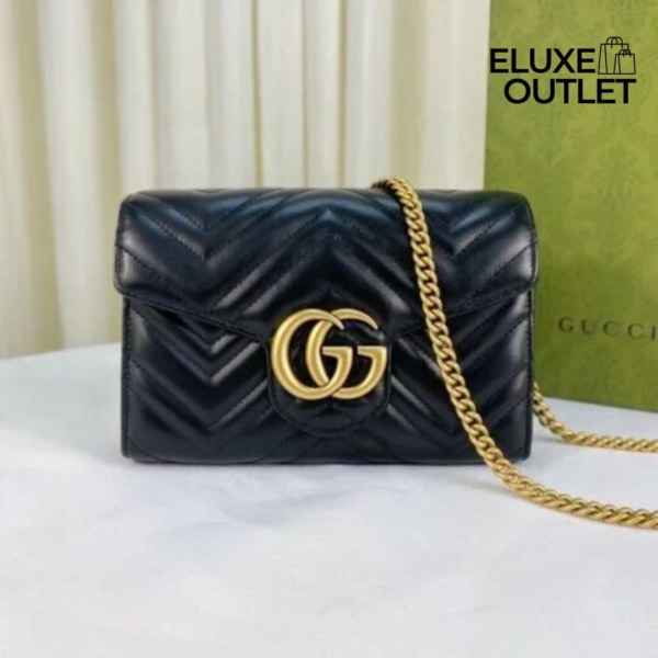 GG Marmont Matelasse Schwarz 20 cm