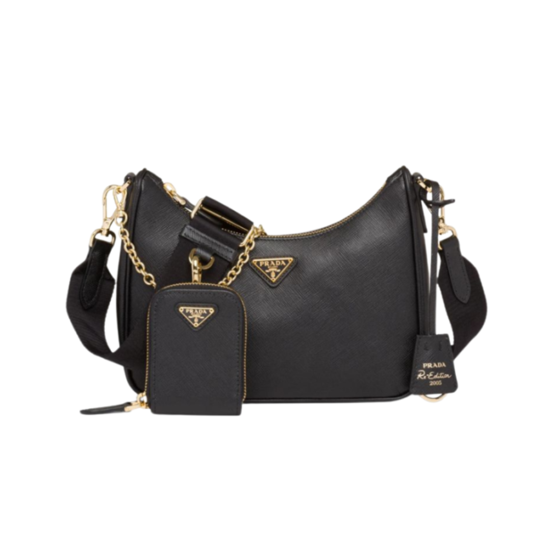 Re-Edition 2005 Saffiano Schwarz 22 cm