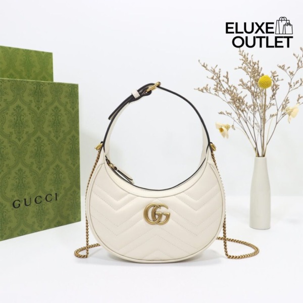 GG Marmont Half-Moon Creme 21 cm