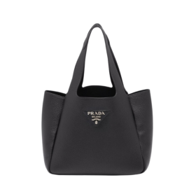 Tote Bag aus Leder Schwarz 25 cm