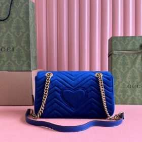 GG Marmont Velvet Blau 26 cm