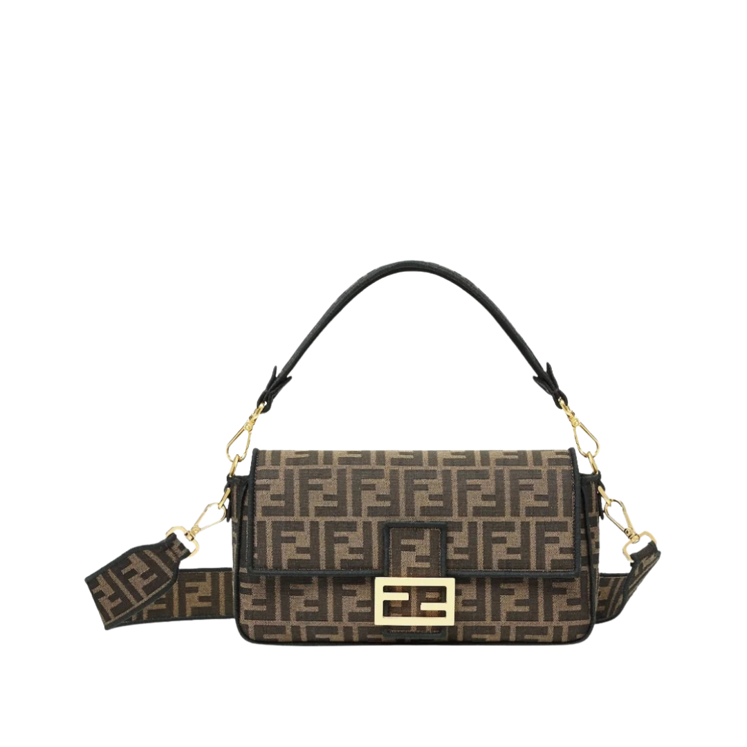 FF-Tasche aus braunem Stoff  15cm