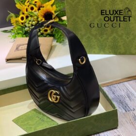 GG Marmont Half-Moon Schwarz 21 cm