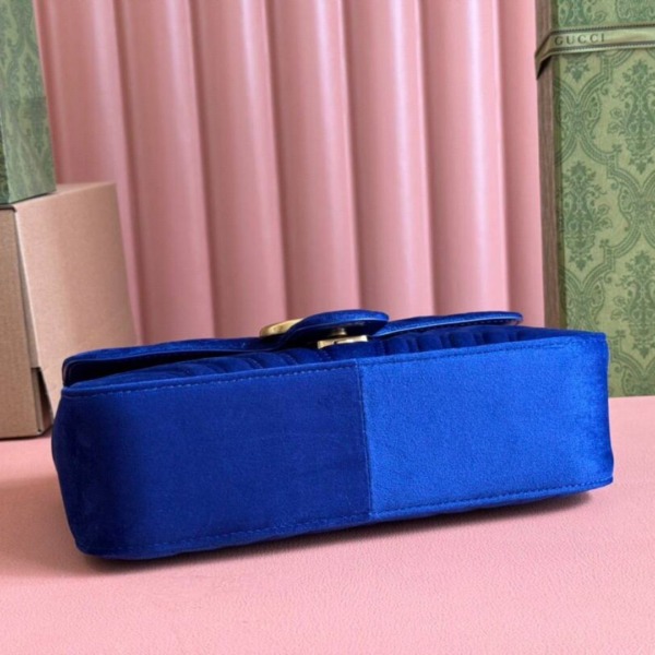 GG Marmont Velvet Blau 26 cm
