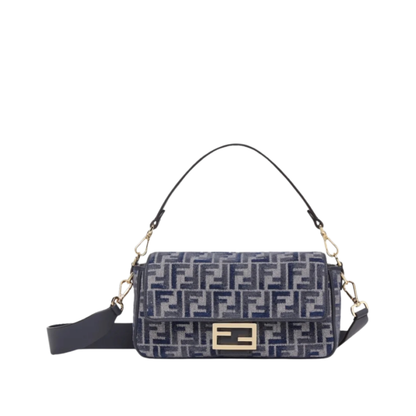 FF-Tasche aus dunkelblauer Chenille  15cm