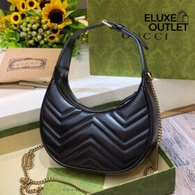 GG Marmont Half-Moon Schwarz 21 cm