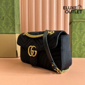 GG Marmont Velvet Schwarz 26 cm