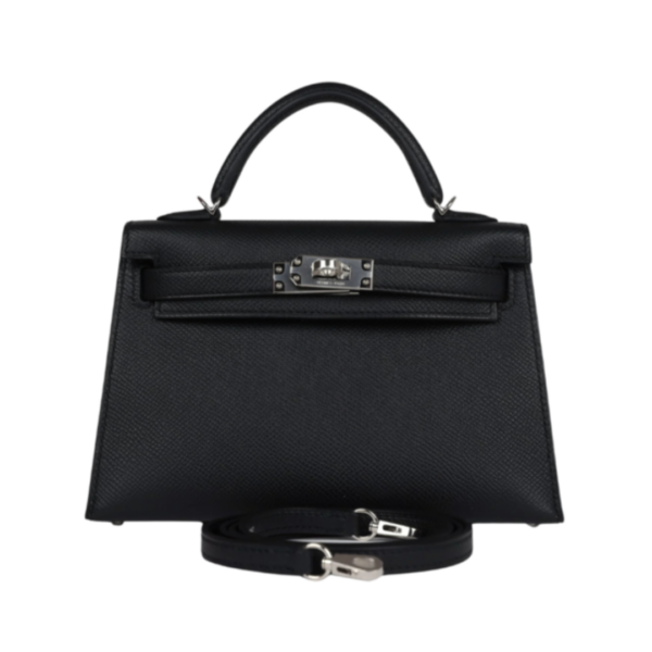 Kelly Epsom Schwarz/Silbern 20 cm