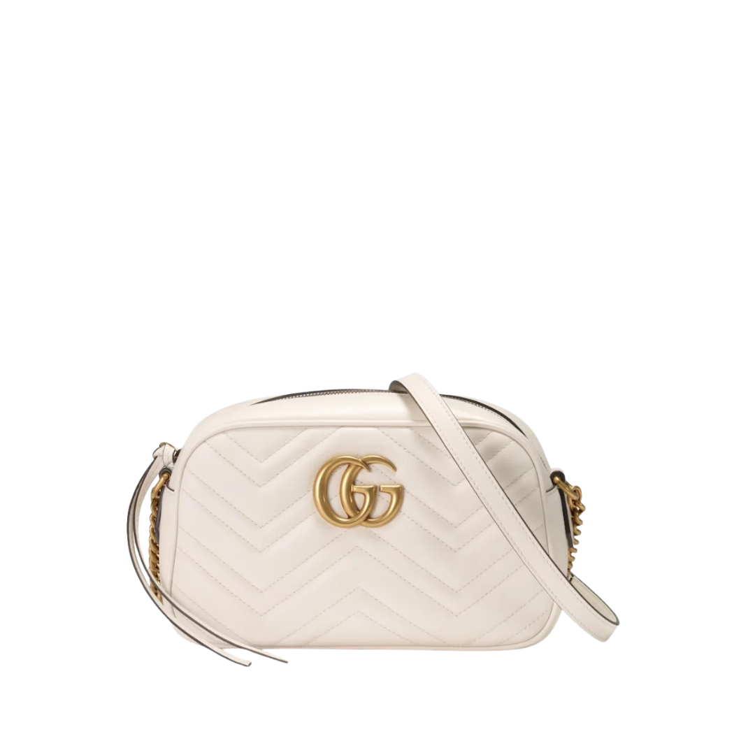 Kleine Marmont Schultertasche Weiß 24cm