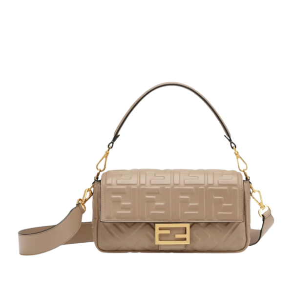 Ledertasche aus Nappaleder in Taupefarbe 15cm