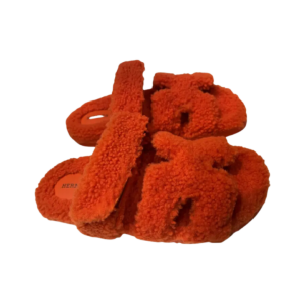 Chypre Lammfell-Sandale Orange