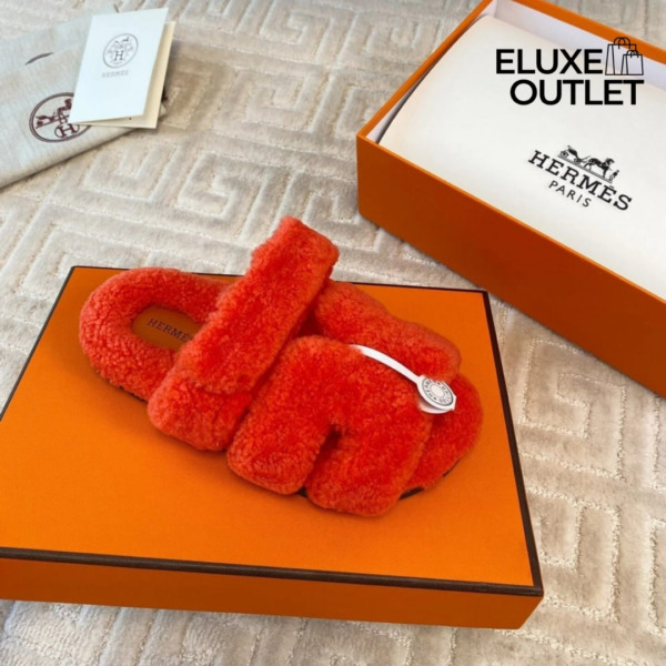Chypre Lammfell-Sandale Orange