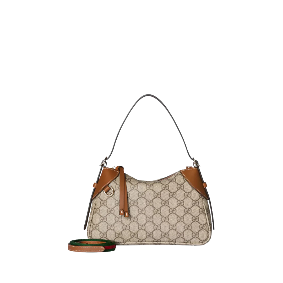 GG-Emblem Klein Beige/Dunkelbraun 24 cm