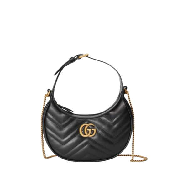 GG Marmont Half-Moon Schwarz 21 cm