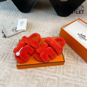 Chypre Lammfell-Sandale Orange
