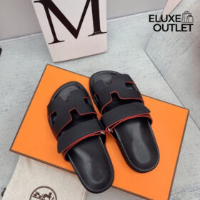 Cyprus Sandals Schwarz mit roten Rändern