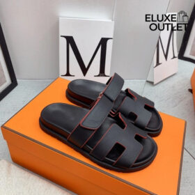 Cyprus Sandals Schwarz mit roten Rändern