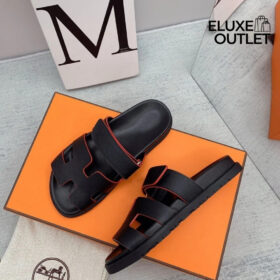 Cyprus Sandals Schwarz mit roten Rändern