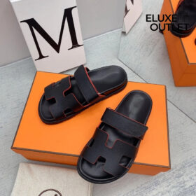 Cyprus Sandals Schwarz mit roten Rändern