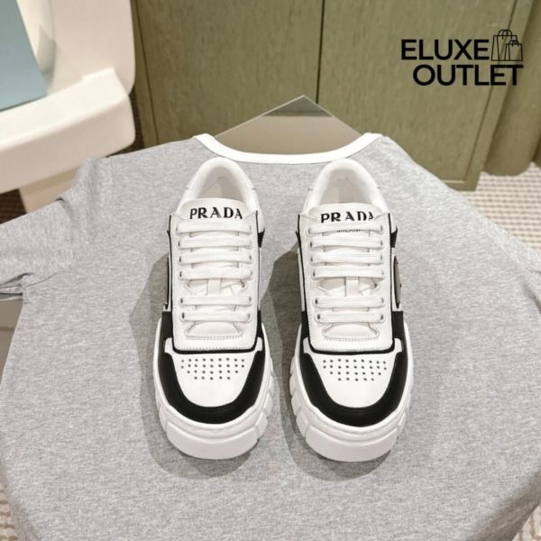 Leather Sneakers Weiß/Schwarz