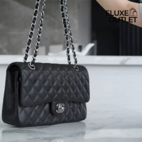 Classic Genarbtes Leder Schwarz/Silbern 25.5 cm