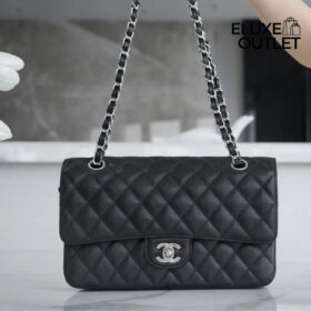 Classic Genarbtes Leder Schwarz/Silbern 25.5 cm