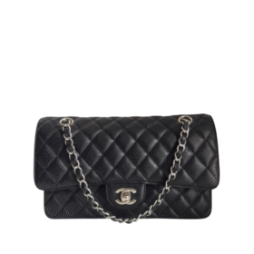 Classic Genarbtes Leder Schwarz/Silbern 25.5 cm
