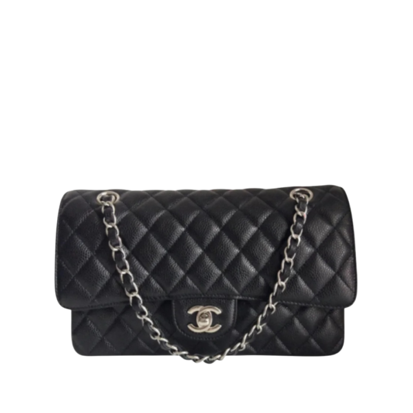 Classic Genarbtes Leder Schwarz/Silbern 25.5 cm