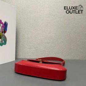 Leder-Schultertasche Rot 24 cm
