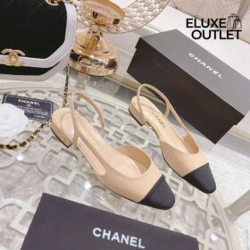 Ballerinas mit Absätzen Schwarz/Beige