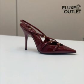 Slingback-Pumps mit Schnalle Bordeauxrot