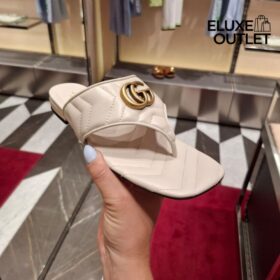 Double G Leder-Zehentrenner-Sandalen