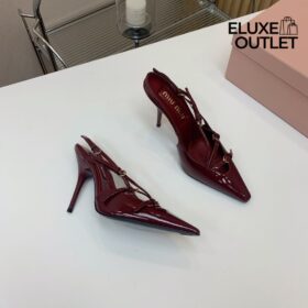 Slingback-Pumps mit Schnalle Bordeauxrot