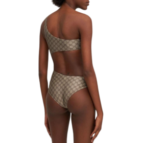 Badeanzug Beige/Grau