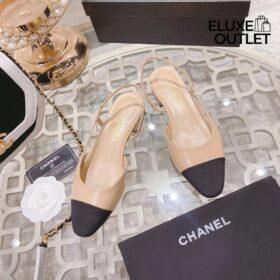 Ballerinas mit Absätzen Schwarz/Beige
