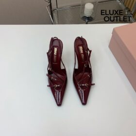 Slingback-Pumps mit Schnalle Bordeauxrot