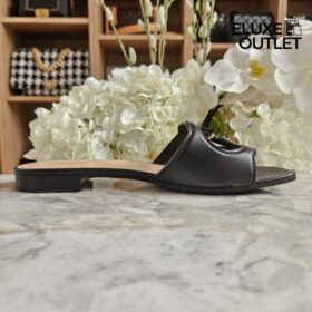 Cutout Lederslide-Sandalen