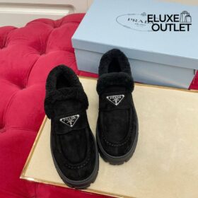 Loafer-Stiefeletten aus Wildleder Schwarz