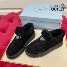 Loafer-Stiefeletten aus Wildleder Schwarz