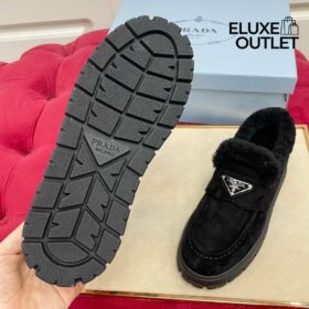 Loafer-Stiefeletten aus Wildleder Schwarz