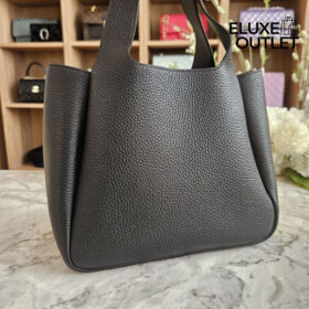 Tote Bag aus Leder Schwarz 25 cm