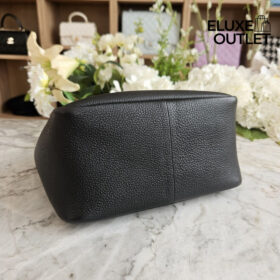 Tote Bag aus Leder Schwarz 25 cm