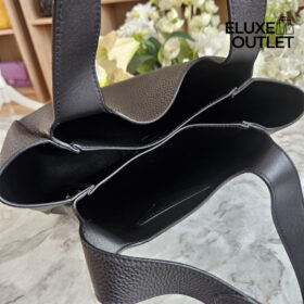 Tote Bag aus Leder Schwarz 25 cm