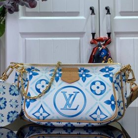 Multi Pochette Accessoires Creme/Blau 24 cm