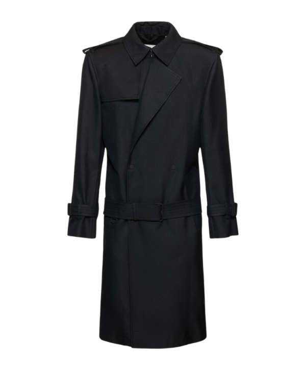 Zweireihiger Trenchcoat Schwarz