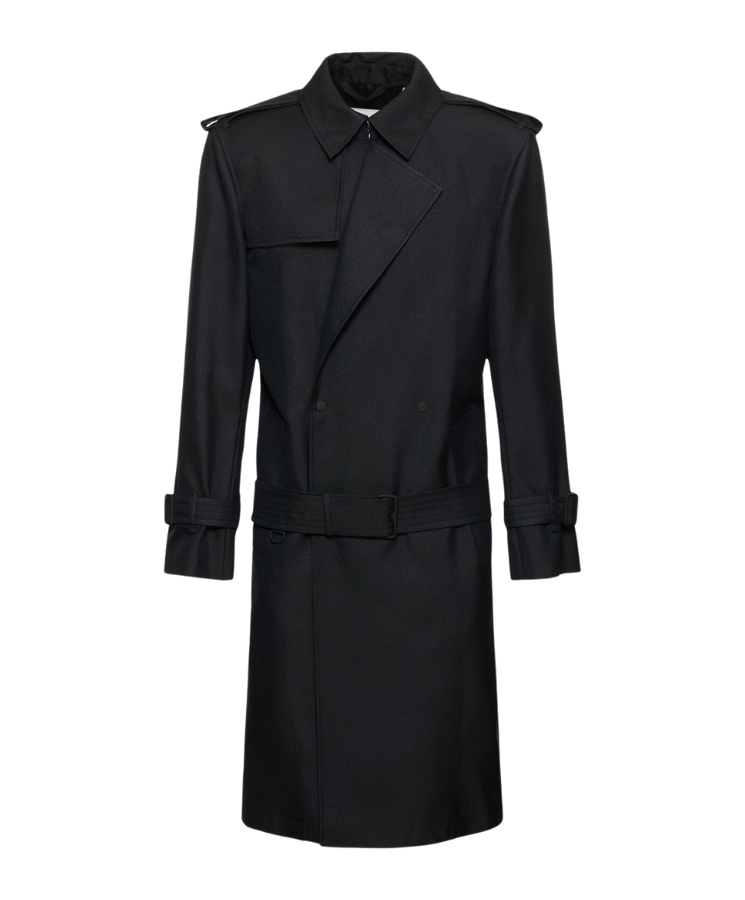 Zweireihiger Trenchcoat Schwarz