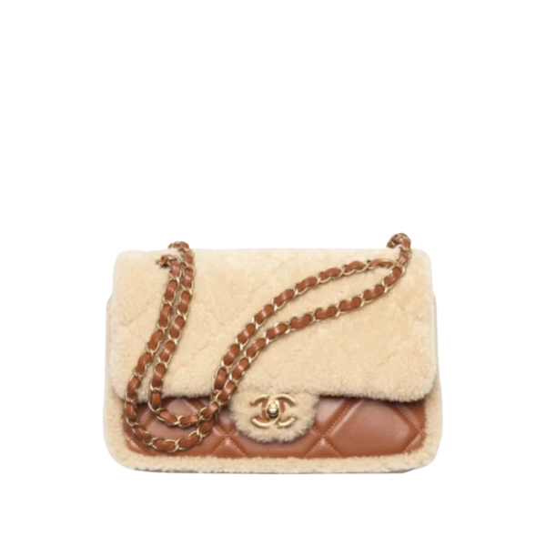 Flap Braun/Beige/Gold 23.5 cm
