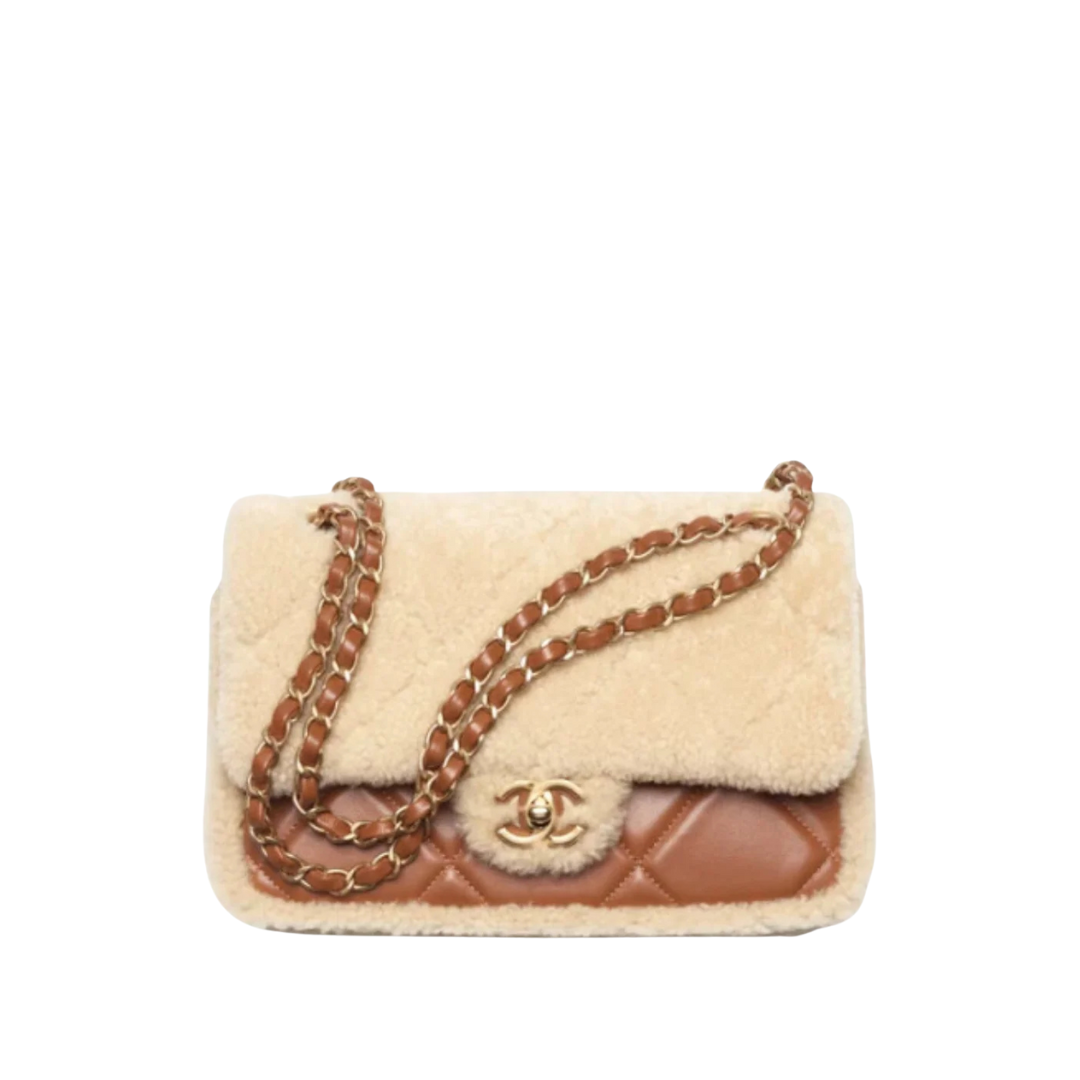 Flap Braun/Beige/Gold 23.5 cm